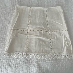 Zara white linen skirt